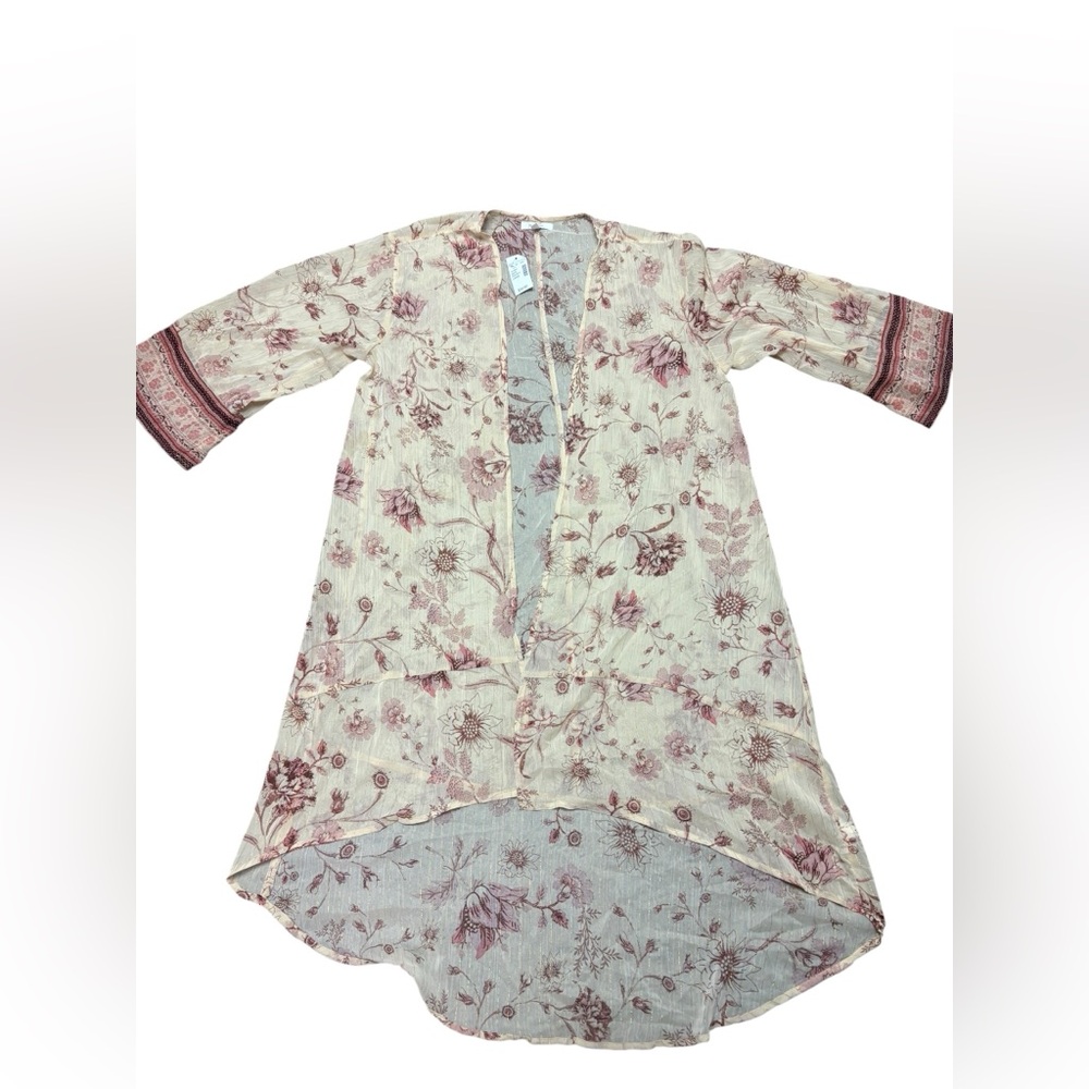 Maurices Floral Sheer Blouse in Pink and Cream